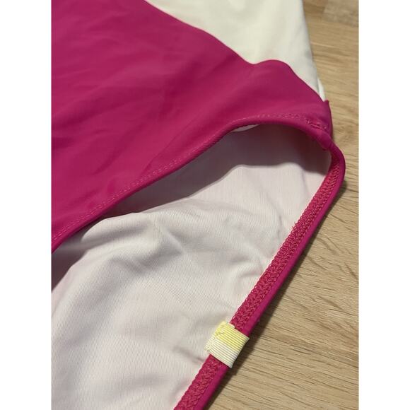 Summersalt Marina Lava Hibiscus Red and Pink Colorblock One Piece Swimsuit 10 - Picture 5 of 7